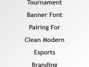 Modern Tournament Banner Font Pairings